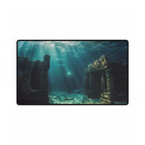 Sunken City Awakening with Energy — XL & XXL Desk Mat — Gaming & Workspace Desk Setup View