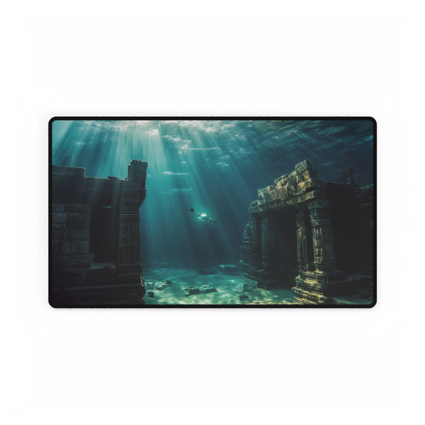 Sunken City Awakening with Energy — XL & XXL Desk Mat — Gaming & Workspace Desk Setup View