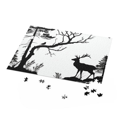 "Wildlife Silhouette Nature Puzzle - intricate design of animals in beautiful scenery, perfect for nature and puzzle lovers"