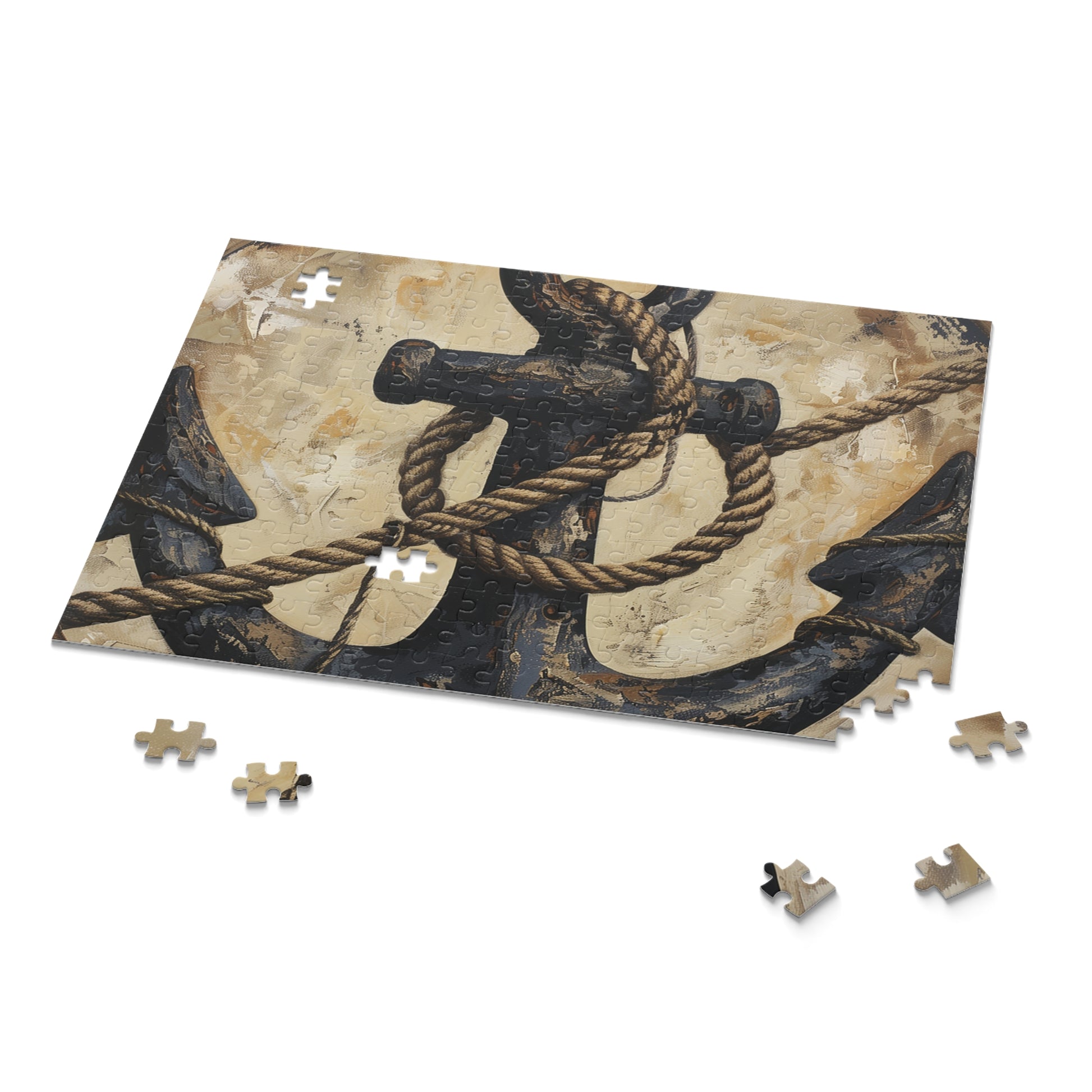 Nautical anchor and rope jigsaw puzzle - intricate design adds maritime charm to any room