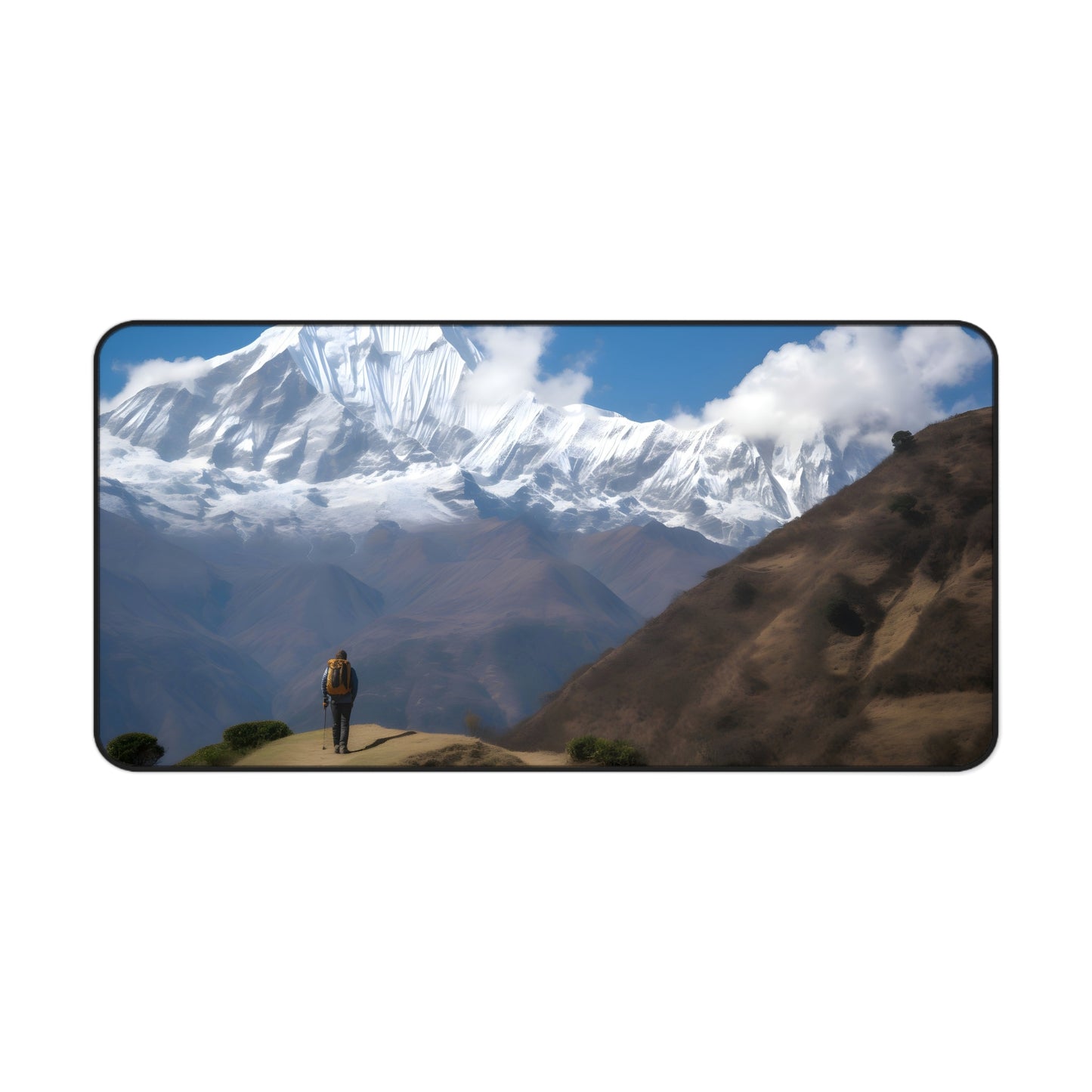 "Annapurna Trek Desk Mat: Experience Nepal's stunning landscapes and vibrant colors"