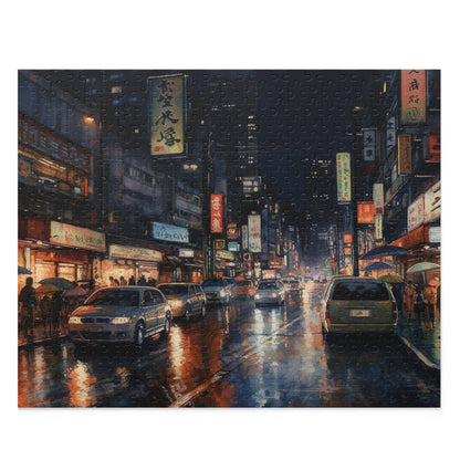 Tokyo Nighttime Skyline Jigsaw Puzzle - Engaging puzzle featuring iconic Tokyo skyline at night