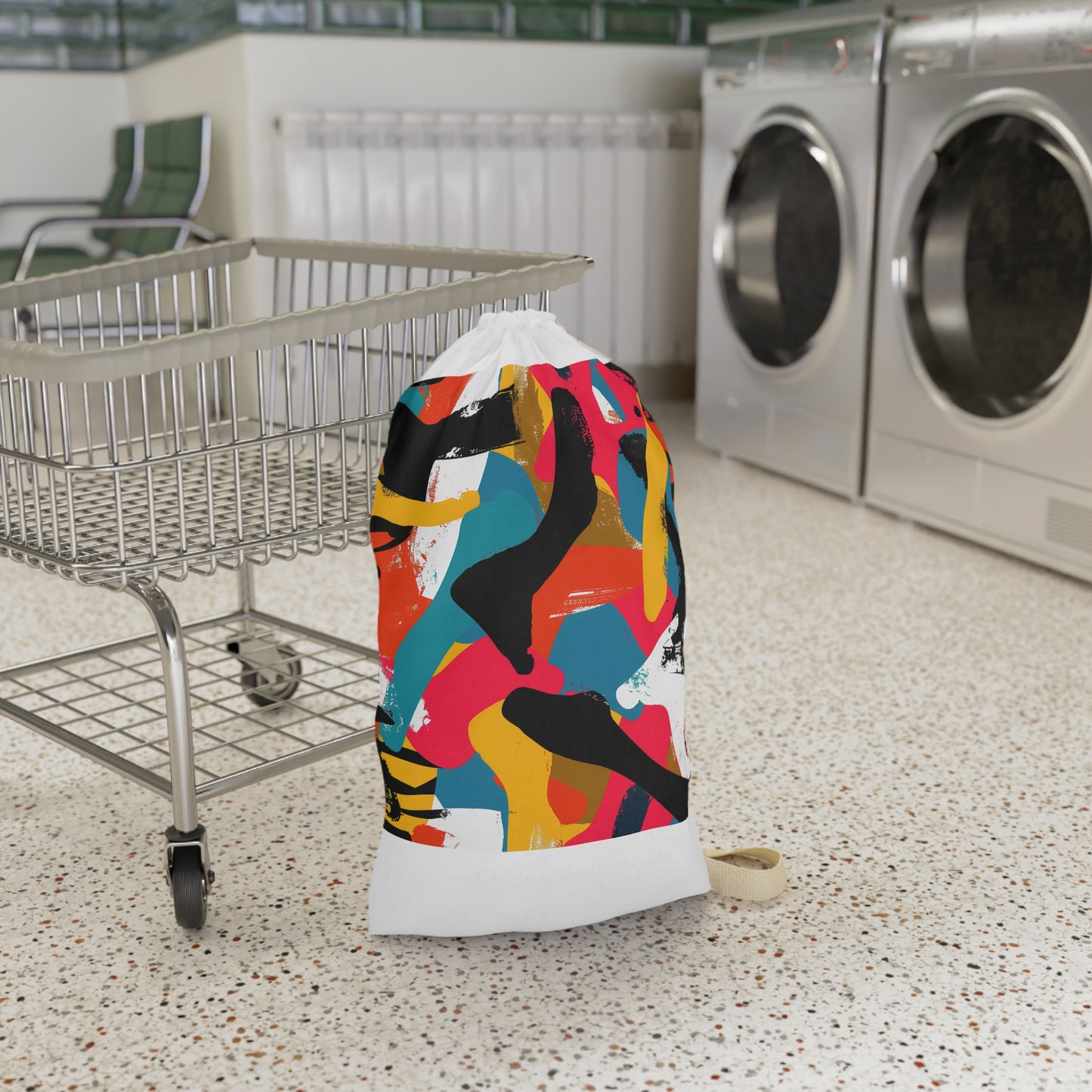 "Colorful Modern Abstract Laundry Bag for Stylish Laundry Organization"