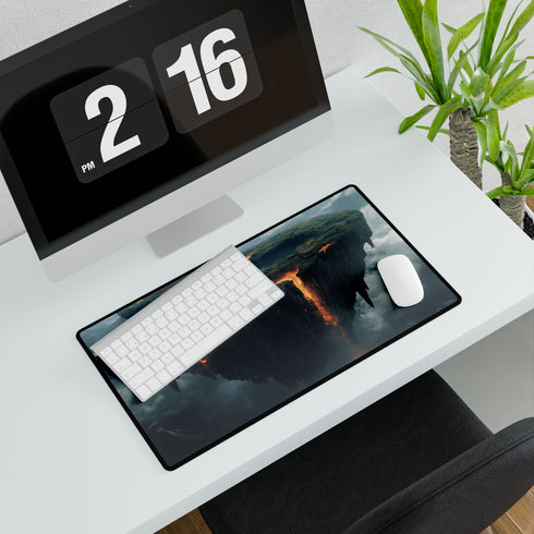 Floating Islands Orbiting a Volcano — XL & XXL Desk Mat — Product Detail View 7