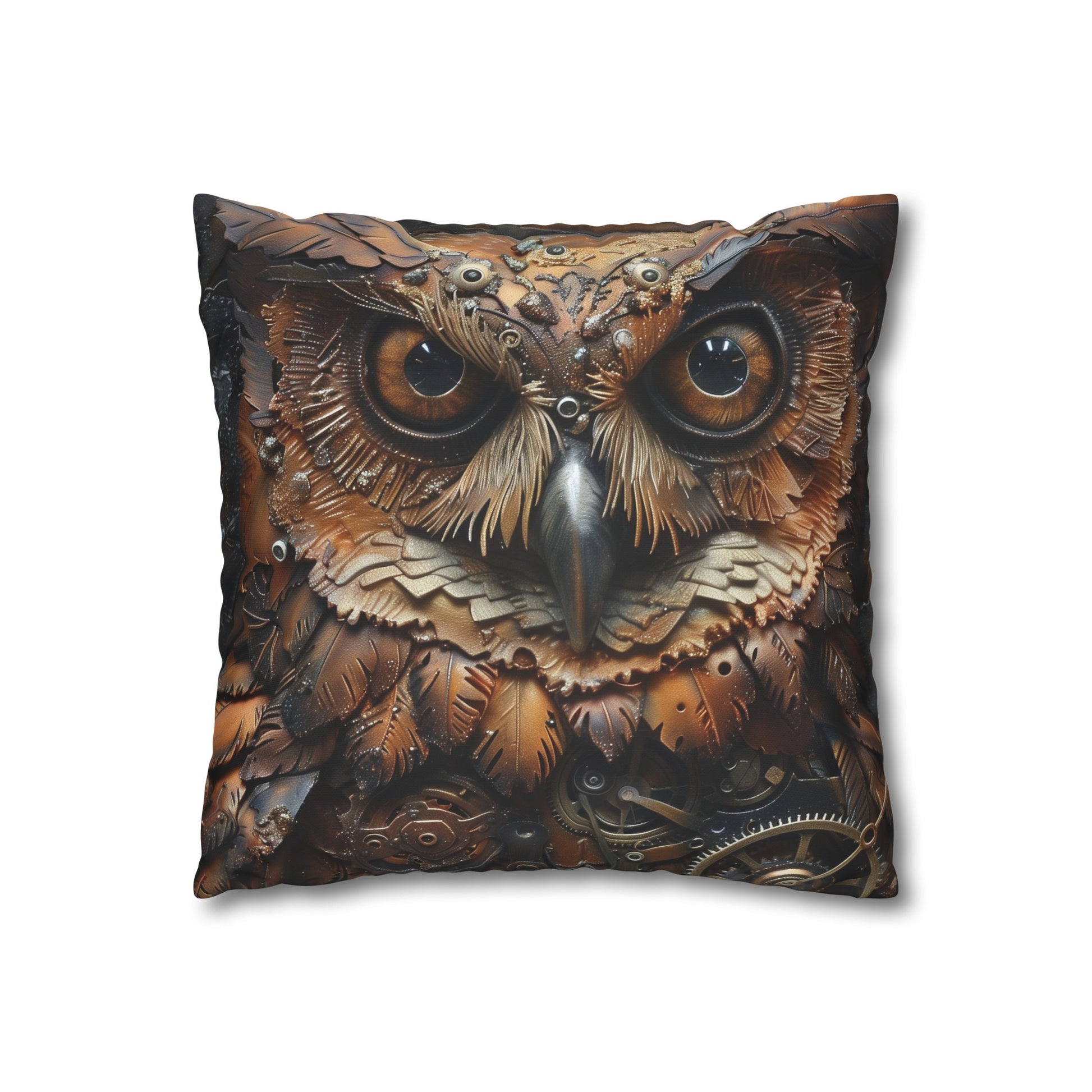 Steampunk Mechanical Owl Pillowcase - Industrial Victorian Design for Stylish Sleep - Shop Now!