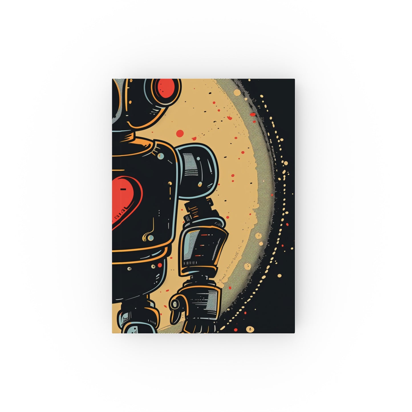 "Retro Robot Journal with Heart of Gold - High-Quality, Stylish, and Versatile | Perfect Gift for All Seasons"