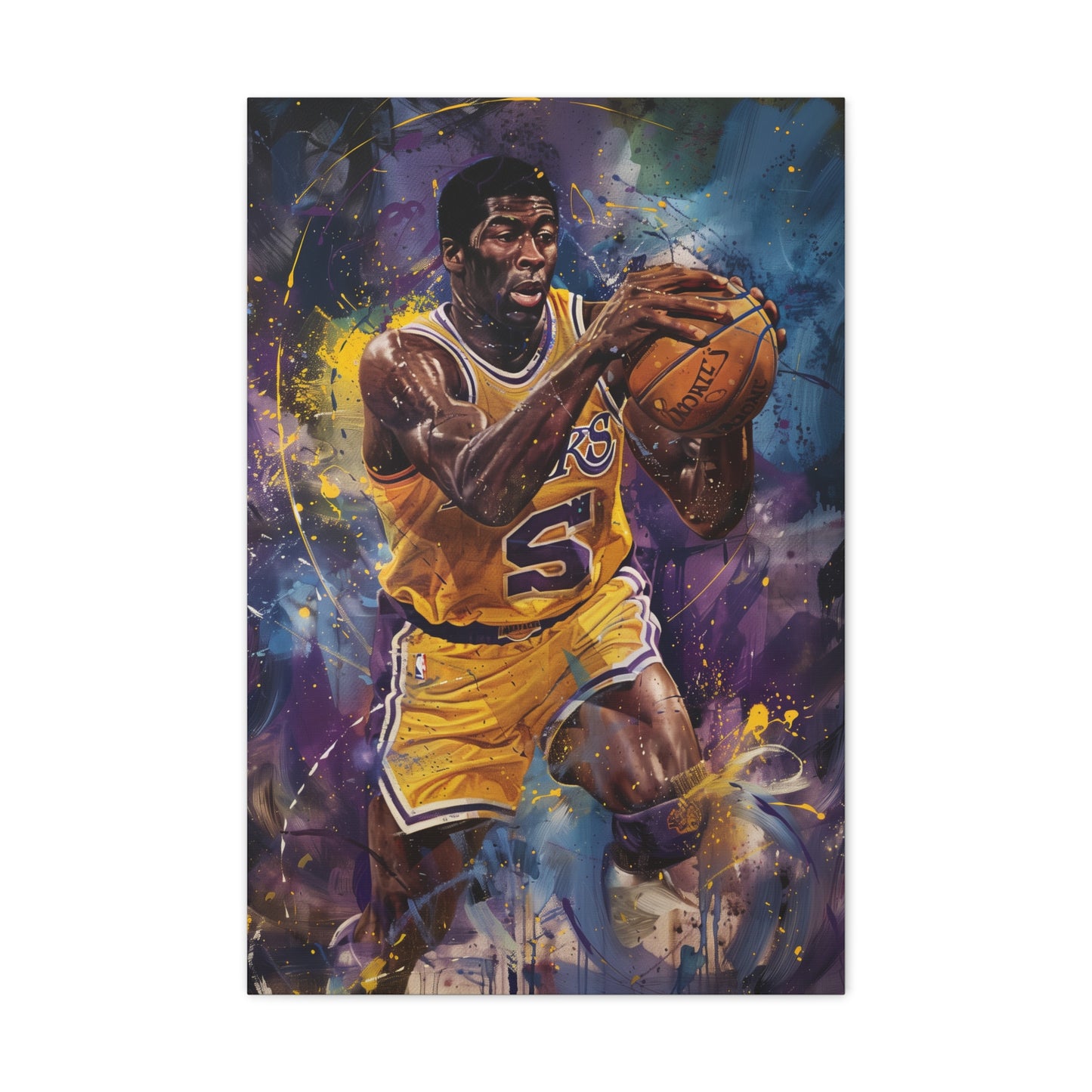 Magic Johnson: A Legacy of Showtime Basketball Canvas: Magic Johnson Signed Basketball | Canvas | Art & Wall Decor, Canvas, Fall Picks, Hanging Hardware, Home & Living, Indoor, Top Spring Products, Valentine's Day promotion | Prints with Passion