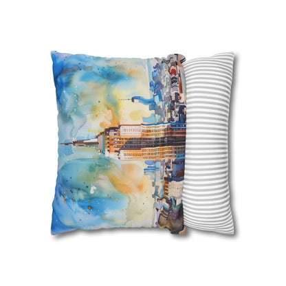 Empire State Watercolor Dreams Pillowcase - High-quality, comfortable, and stylish design perfect for all seasons. Great gift idea!