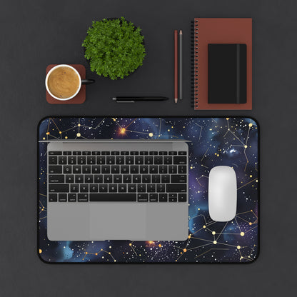 "Starry Night Desk Mat - Constellation Stars Print for Cosmic Workspace Vibes"