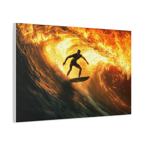 Surfer Riding Waves of Fire — Canvas Wall Art — Product Detail View 6