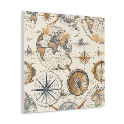 Vintage Maps Seamless Canvas Print