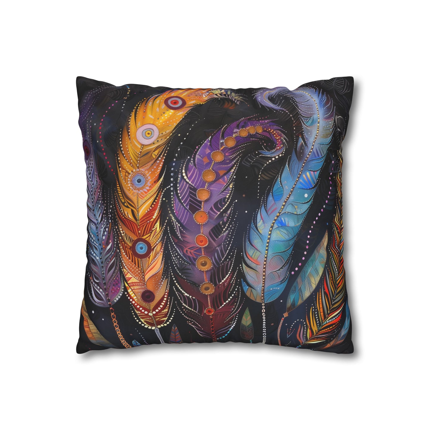 Feathered Dreams Pillowcase - Bohemian Feather Design, High-Quality Material, Perfect for All Seasons, Great Gift