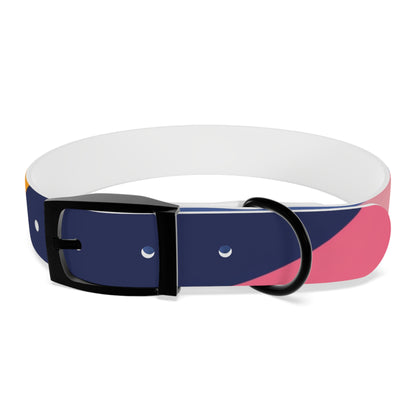 Vibrant Retro Waves Dog Collar