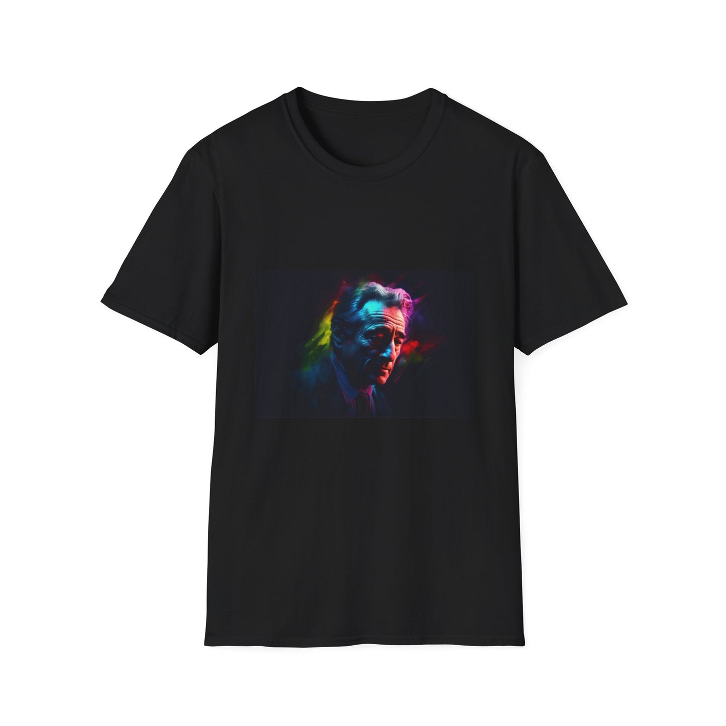 🎭 De Niro's Intensity: A Watercolor Portrait of Raw Power and Emotion | T-Shirt | Cotton, Crew neck, DTG, Men's Clothing, Neck Labels, Regular fit, T-shirts, Women's Clothing | Prints with Passion