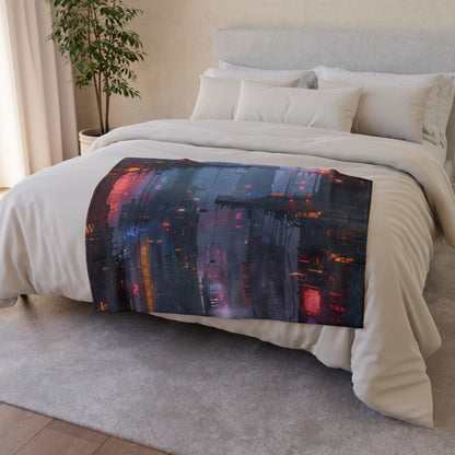 this cozy blanket will keep you warm and immersed in the cyberpunk experience. Get ready to dive into Cyberpunk Dreams with our Neon Cityscape Blanket.