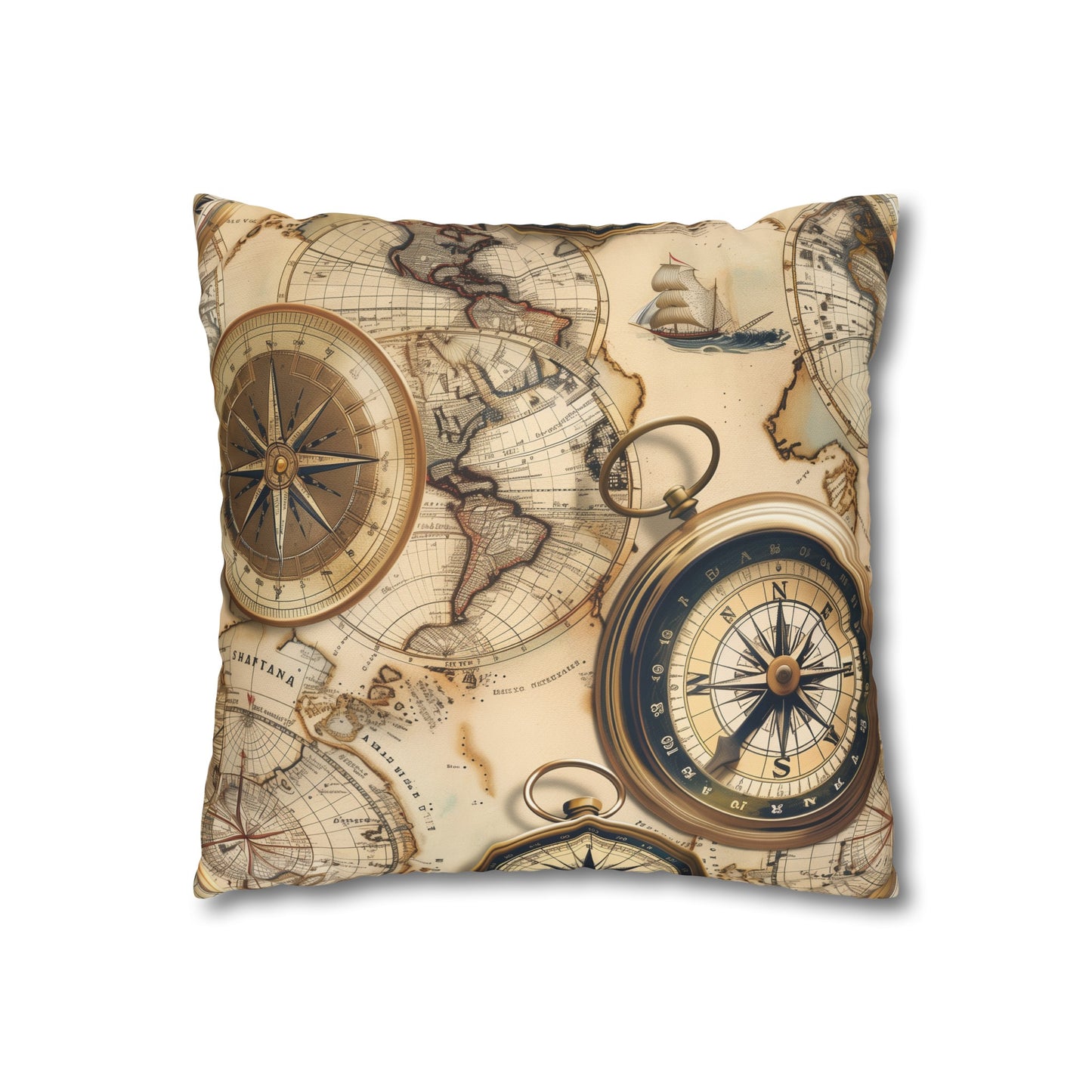 "Vintage Maps Pillow Case Set - Explore old-world charm with this intricate map pattern pillowcase pair, crafted for a comfy sleep experience."