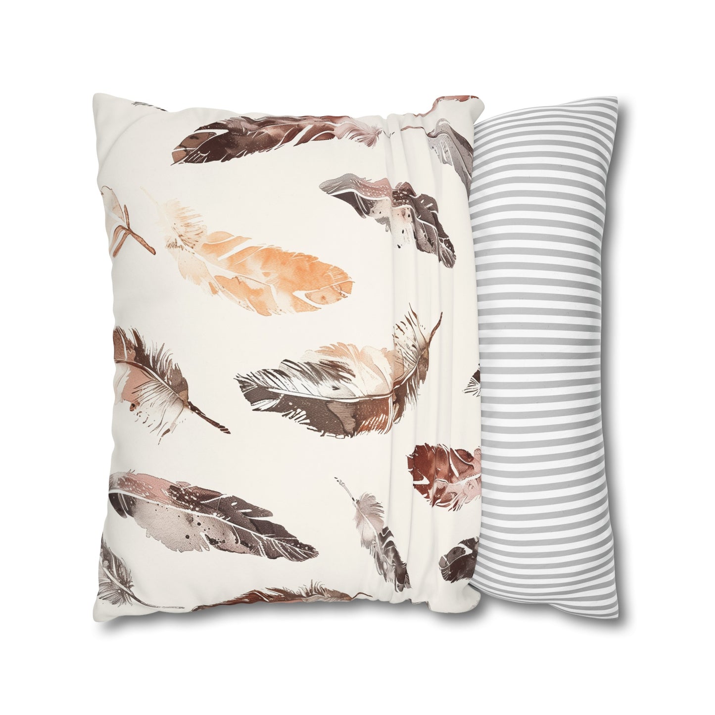 "Boho Feathers Pillow Case - Stylish oasis with trendy seamless feather pattern, elevate your sleep space"