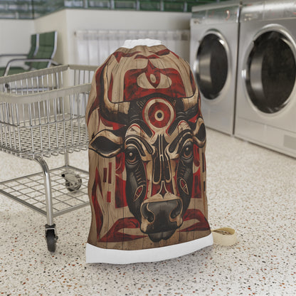 "Colorful Tribal Totem Laundry Bag - Ancient culture inspired design for a stylish laundry room"