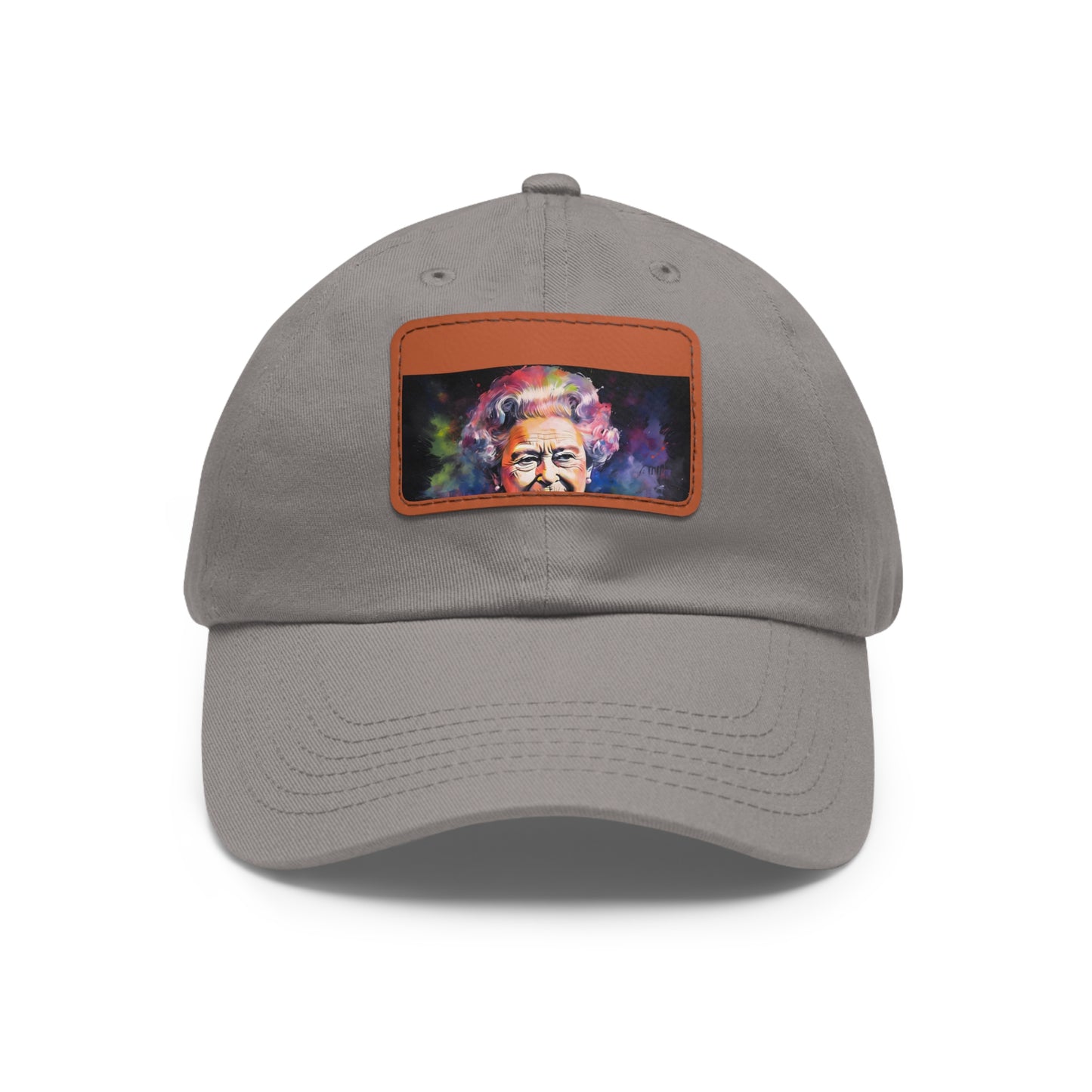 Regal Glow: Queen Elizabeth II Watercolor Neon Cap