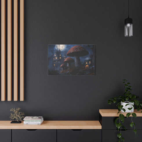 Giant Mushroom City under Moonlight (Edition II) — Canvas Wall Art — Product Detail View 8