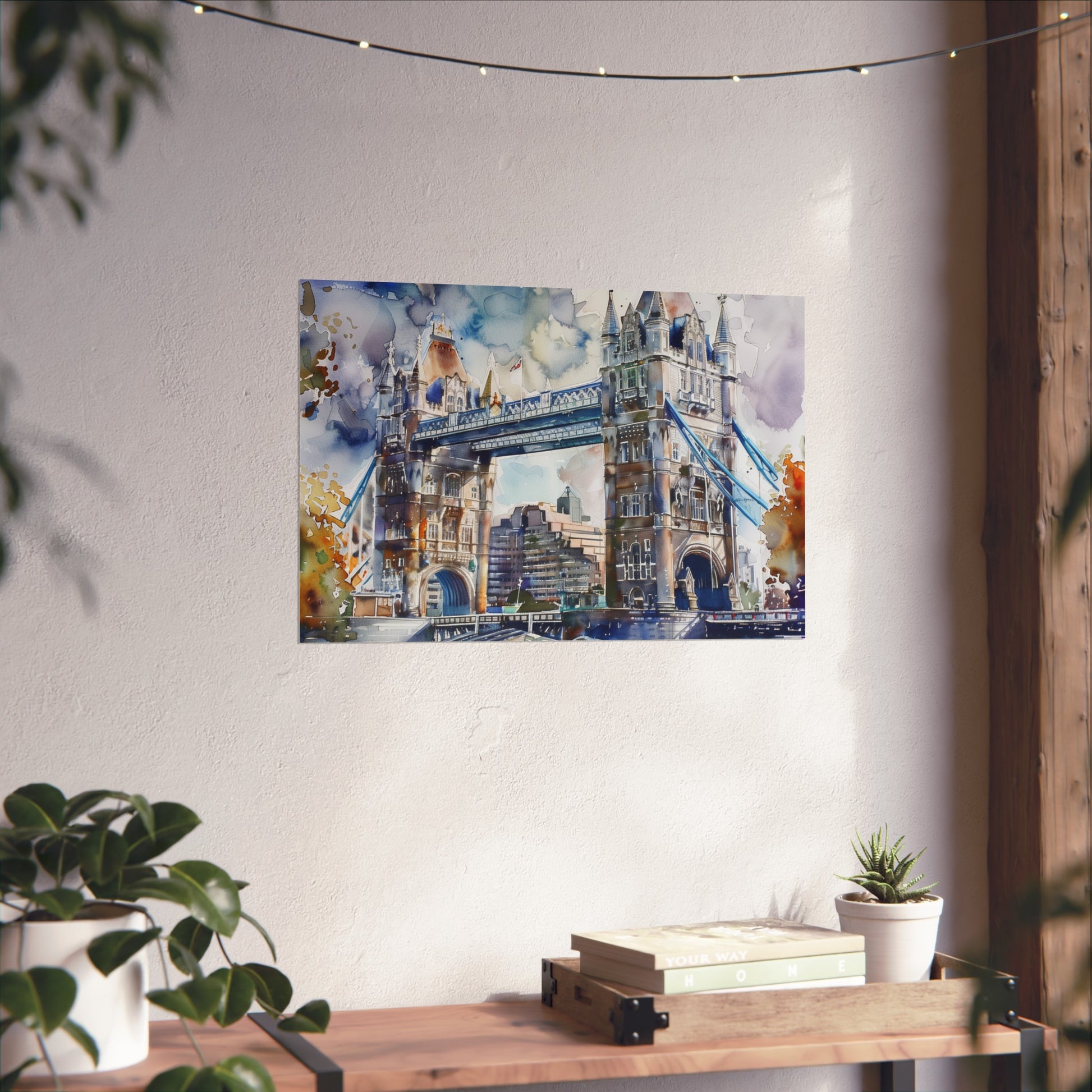 this poster is perfect for all seasons and makes a great gift. Check out the rest of our shop for more prints like this. Alt texts: London Eye watercolor poster