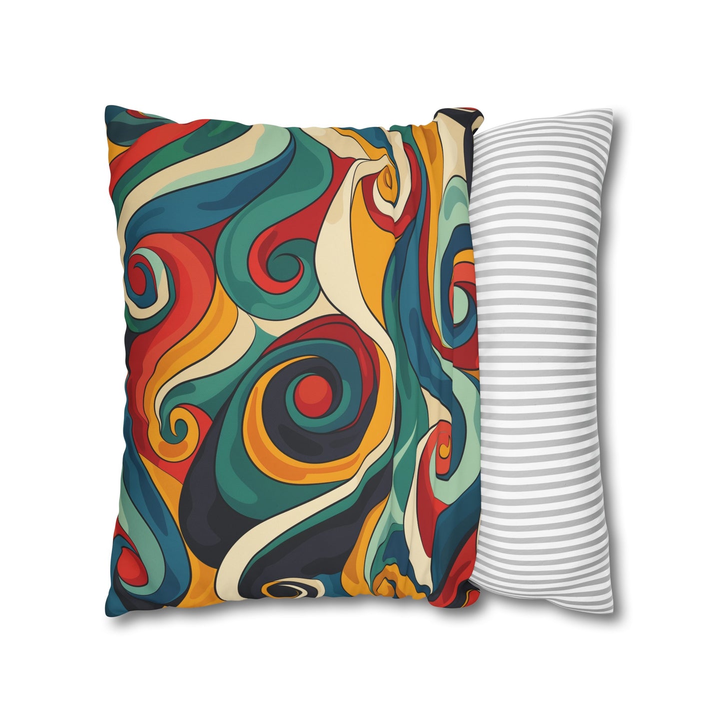 "Vintage Vibes Pillowcase - Retro Waves seamless pattern in vibrant colors for a touch of retro-chic style in bedroom decor"