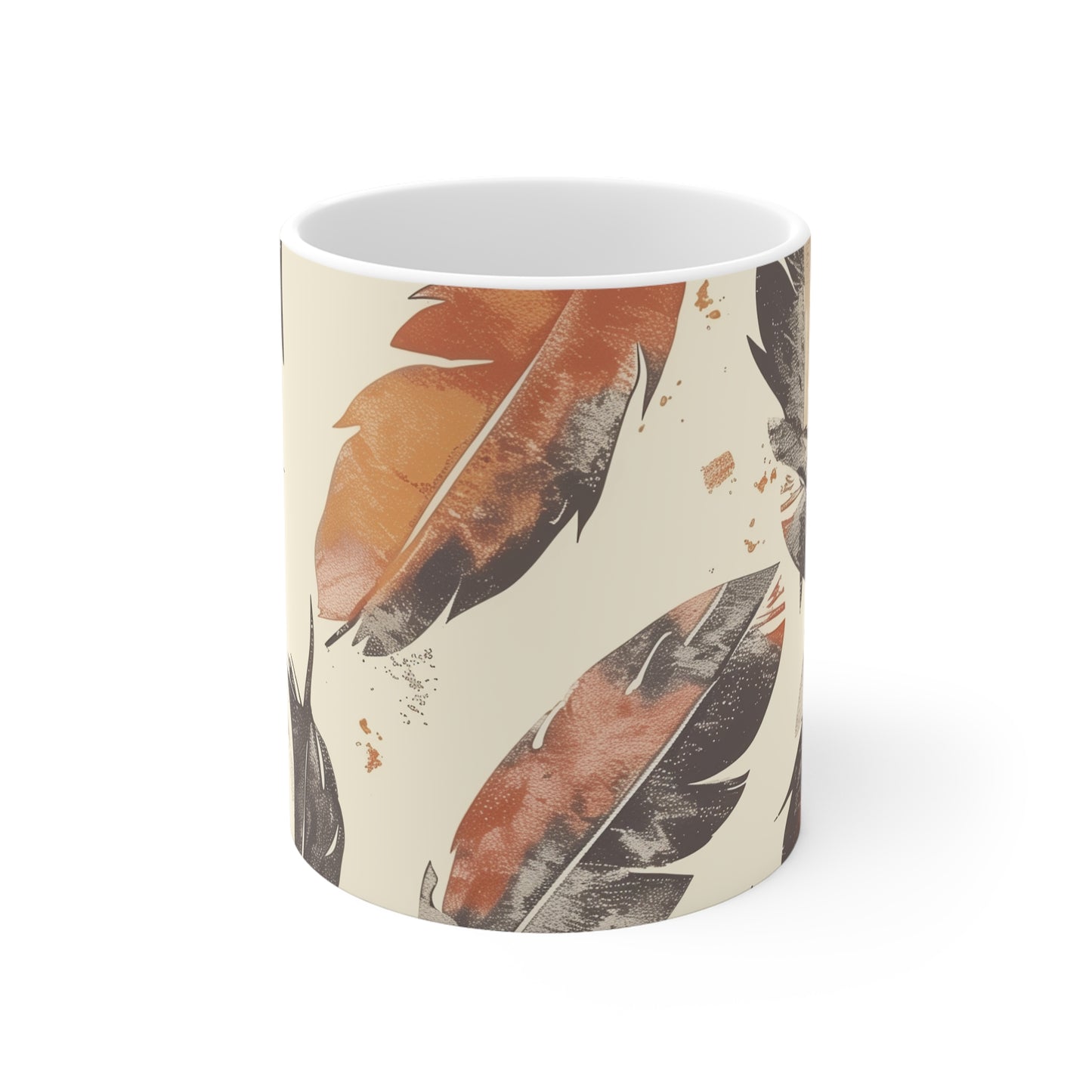 Boho Feathers Coffee Mug: Dreamy and Trendy | Mugs | 11 oz, Ceramic, Coffee Mugs, Home & Living, Kitchen, Mugs, Sublimation | Prints with Passion