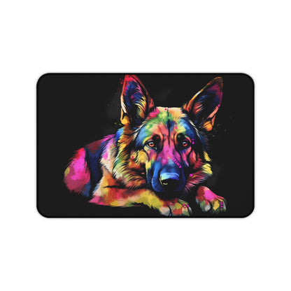 "German Shepherd Desk Mat - Protect and style your workspace with this charming high-quality mat"