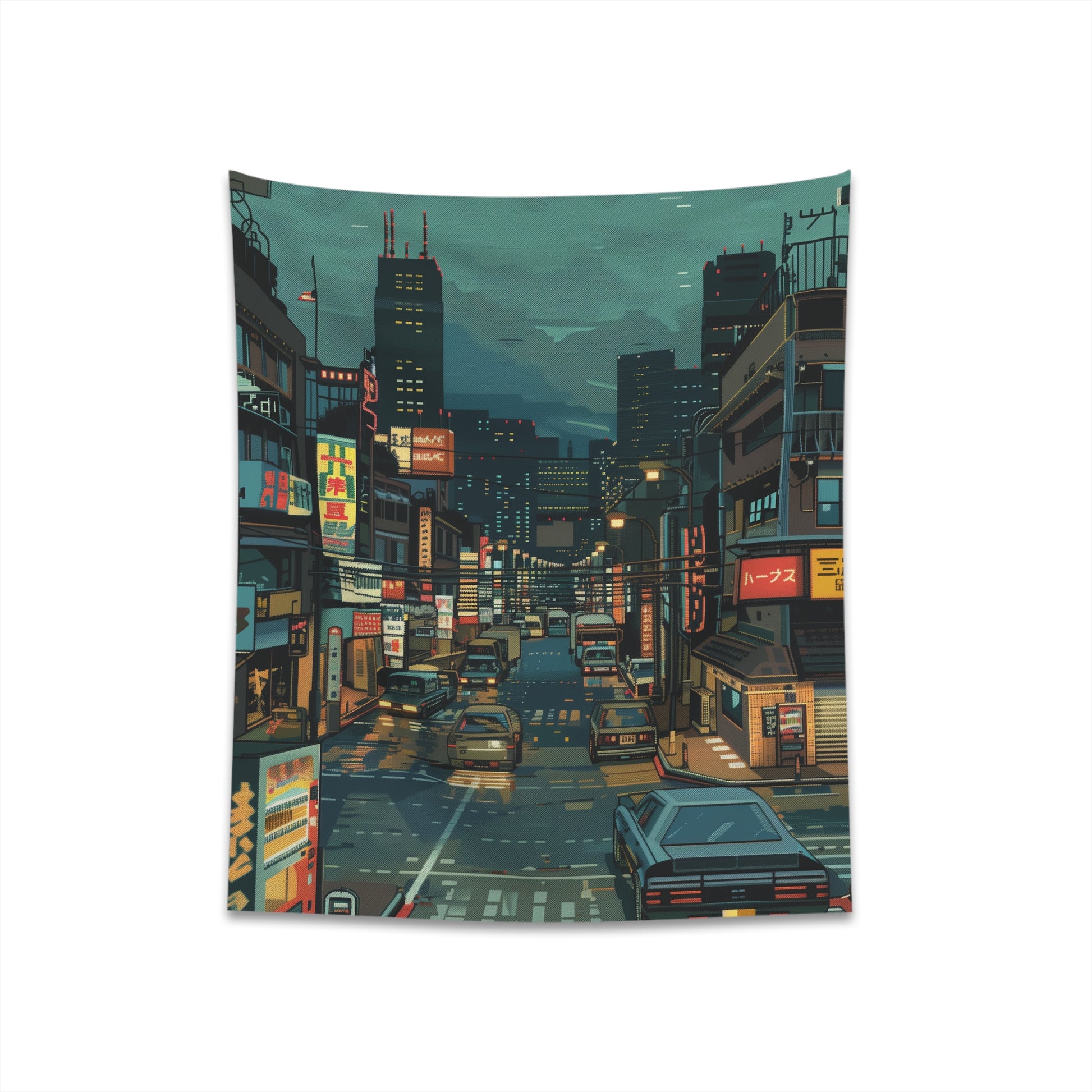 "Pixel Power: Retro Gaming Tapestry - 8-bit graphics, iconic characters, perfect gaming decor"