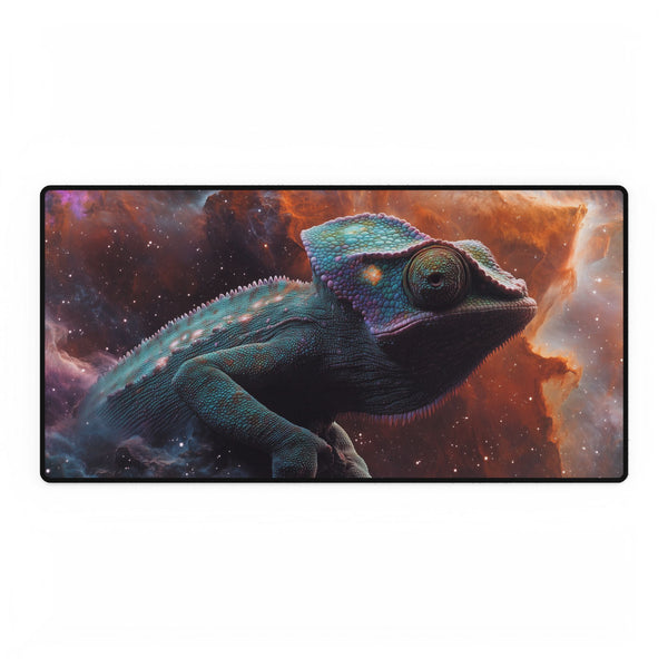 Chameleon Blending into Nebula Wall Gaming XXL Extended Desk Mat
