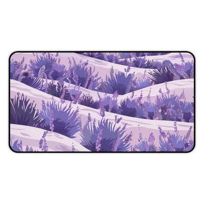 "Lavender Fields Desk Mat - Add elegance and tranquility to your workspace with a seamless pattern of delicate lavender flowers"