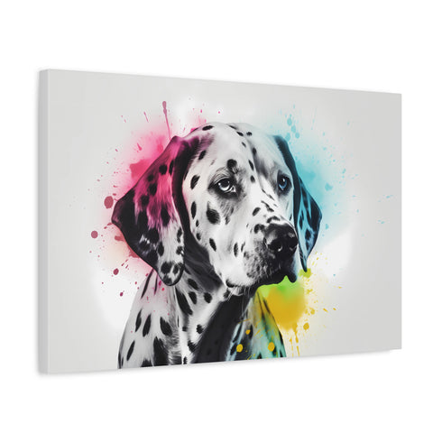 Cute Dalmatian — Canvas Wall Art — Side Profile & Stretched Corner Detail