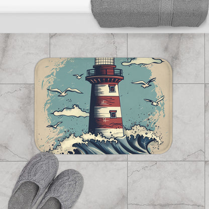 Seaside Beacon Bath Mat | Bath Mats | Bath, Bathroom, Home & Living, Indoor, Sublimation | Prints with Passion