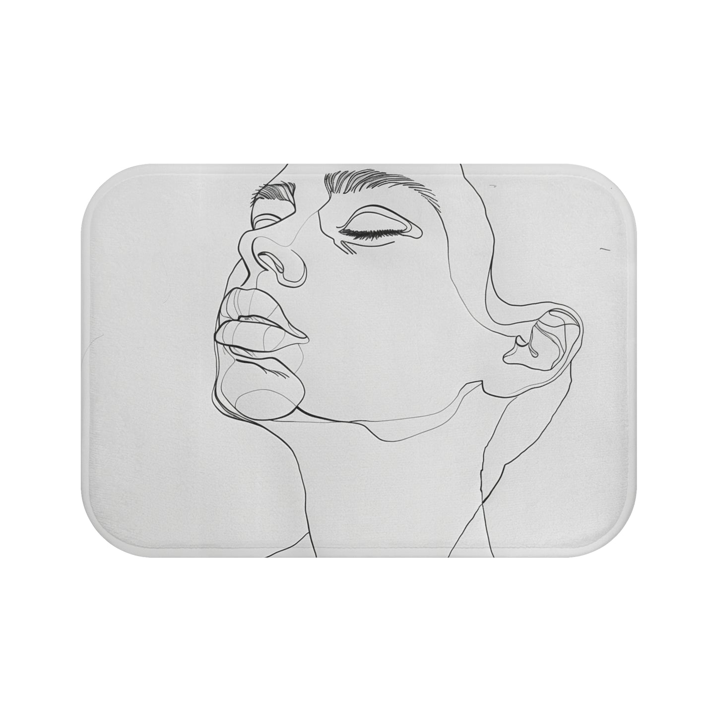 Line Art Face Bath Mat