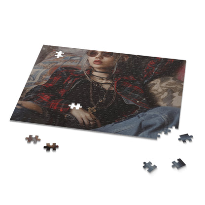 "90s Grunge Puzzle Collection - Nostalgic jigsaw with edgy imagery for alt music fans"