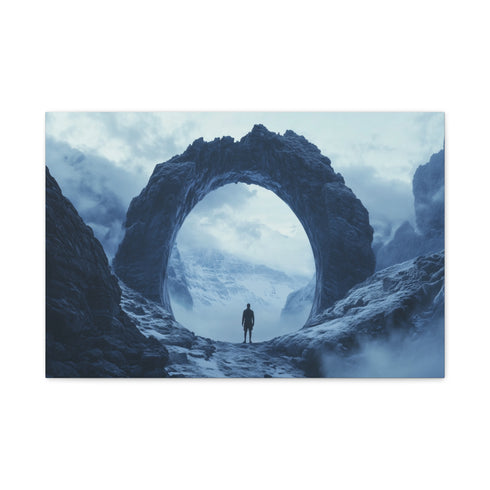 Portal Mirror Above Skyscrapers — Canvas Wall Art — Front Gallery-Wrapped Canvas View