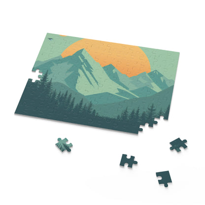 "Mountain Bliss Jigsaw Puzzle - Relax with a scenic mountain landscape puzzle for inner peace"