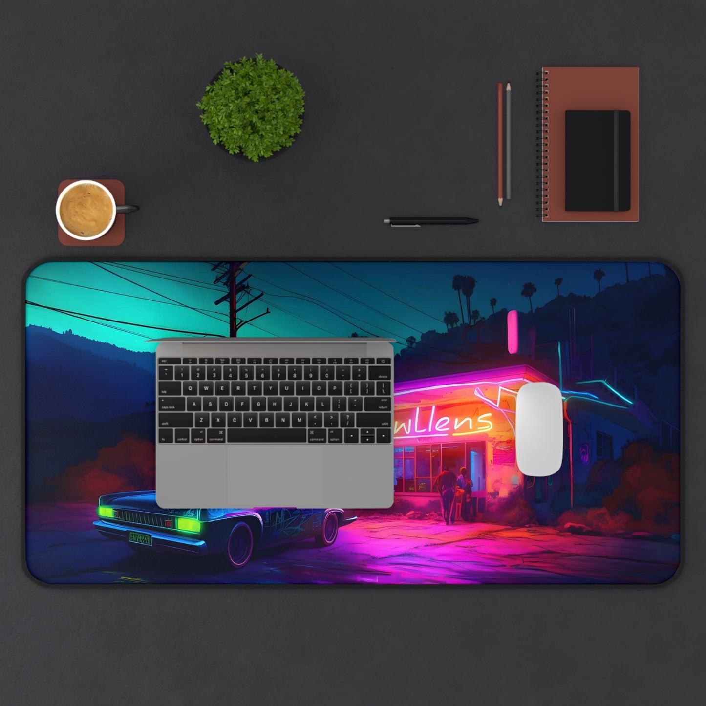 American Diner Neon Sign Desk Mat