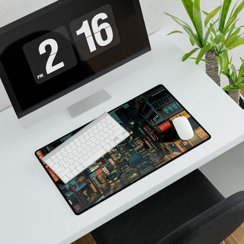 80s Retro 8-Bit Arcade Pixels — XL & XXL Desk Mat — Product Detail View 7