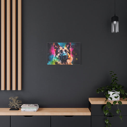 Loyal German Shepherd Dog Portrait — Canvas Wall Art — Product Detail View 5