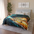 Space Highway with Comet Traffic Plush Fleece Throw Blanket