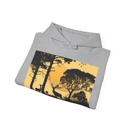 Whispering Pines: Embrace the Tranquility of the Forest in This Delicate Deer Silhouette Hoodie