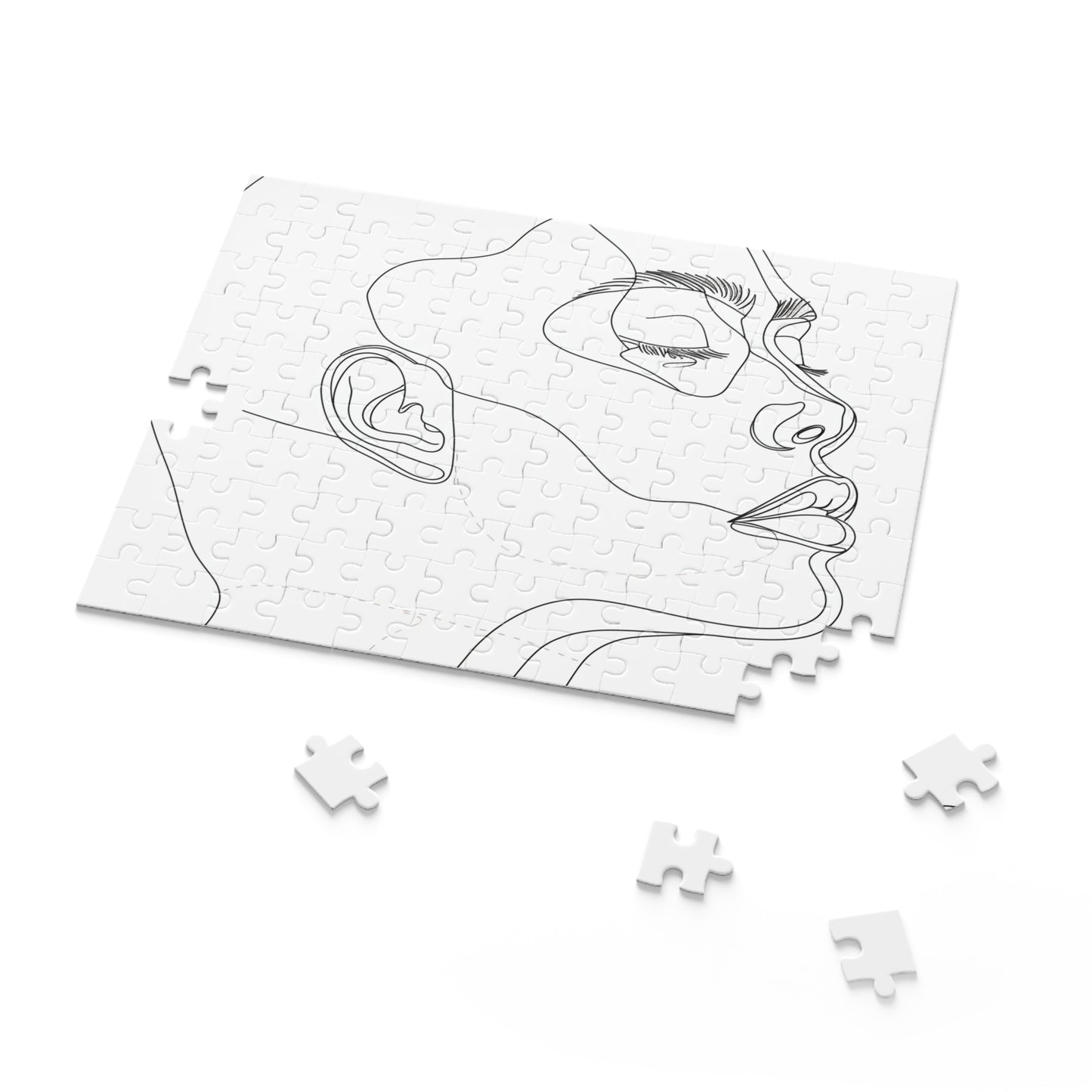 "Captivating Minimalist Face Line Art Puzzle - Intricately detailed pieces for a stunning challenge"