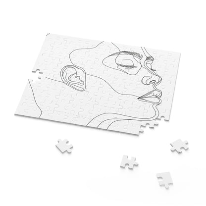 "Captivating Minimalist Face Line Art Puzzle - Intricately detailed pieces for a stunning challenge"