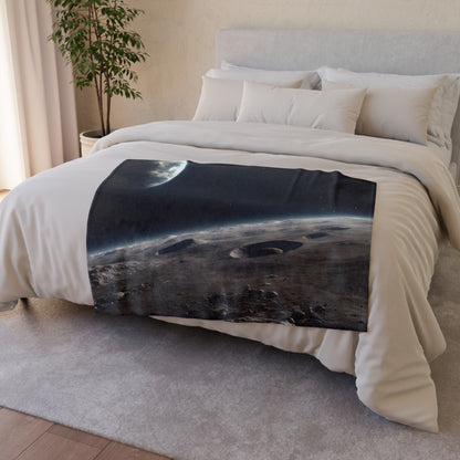 revealing its delicate blue sphere against the backdrop of the cosmos. Let its breathtaking perspective inspire wonder and a sense of interconnectedness.

Indulge in the beauty of the cosmos with the Earthrise Dreams Blanket: A Cosmic Cosmica. This stunning design captures the essence of Earth from space