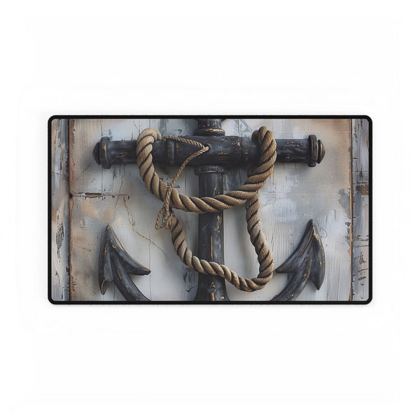 Nautical Anchor — XL & XXL Desk Mat — Gaming & Workspace Desk Setup View