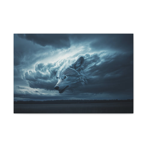 Storm Cloud Shaped Like a Wolf — Canvas Wall Art — Front Gallery-Wrapped Canvas View