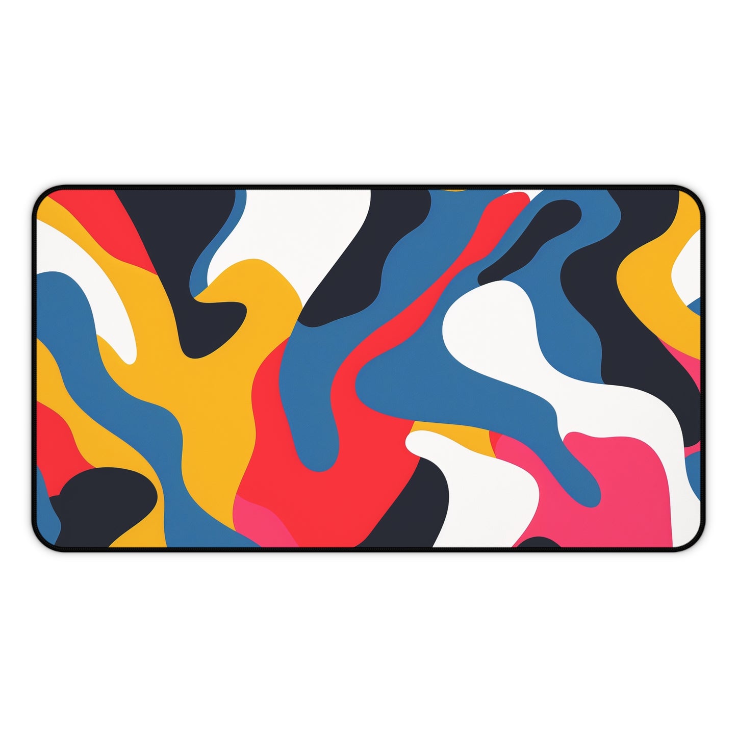 "Modern abstract bold bright desk mat for stylish workspace enhancement"