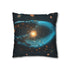 Cybernetic Hand Holding Tiny Galaxy (Edition II) — 40×40 Cushion Cover — Double-Sided Back & Concealed Zip Detail