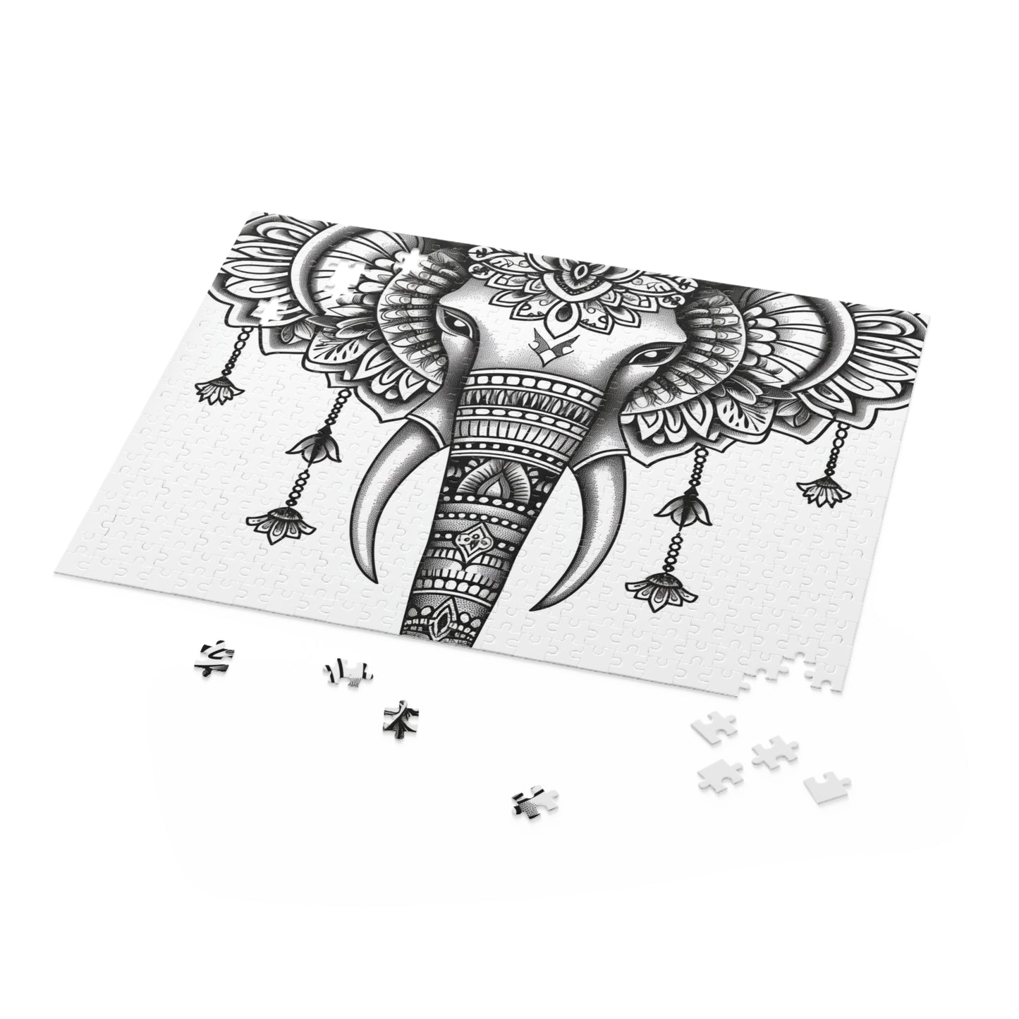 Elegant Mandala Elephant Jigsaw Puzzle - Relaxing and Intricately designed mindfulness puzzle for peaceful mind - Buy Now